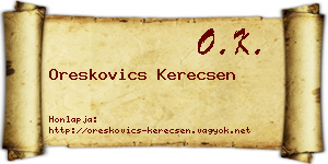 Oreskovics Kerecsen névjegykártya